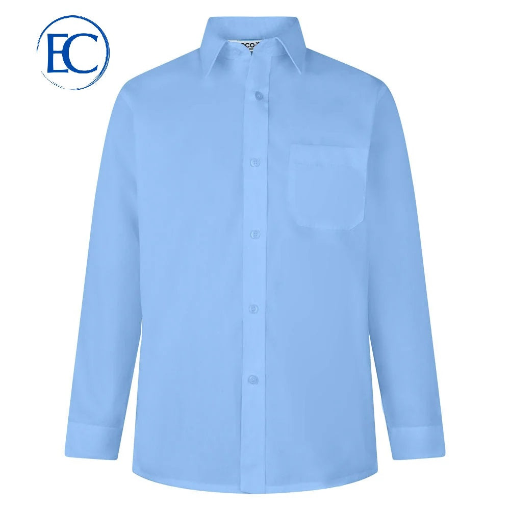 Plain Boys Full Sleeved Shirt - Blue (Single)