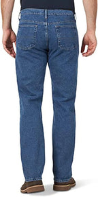Mens Jeans Straight Leg Regular Fit Heavy Denim Trouser Pants